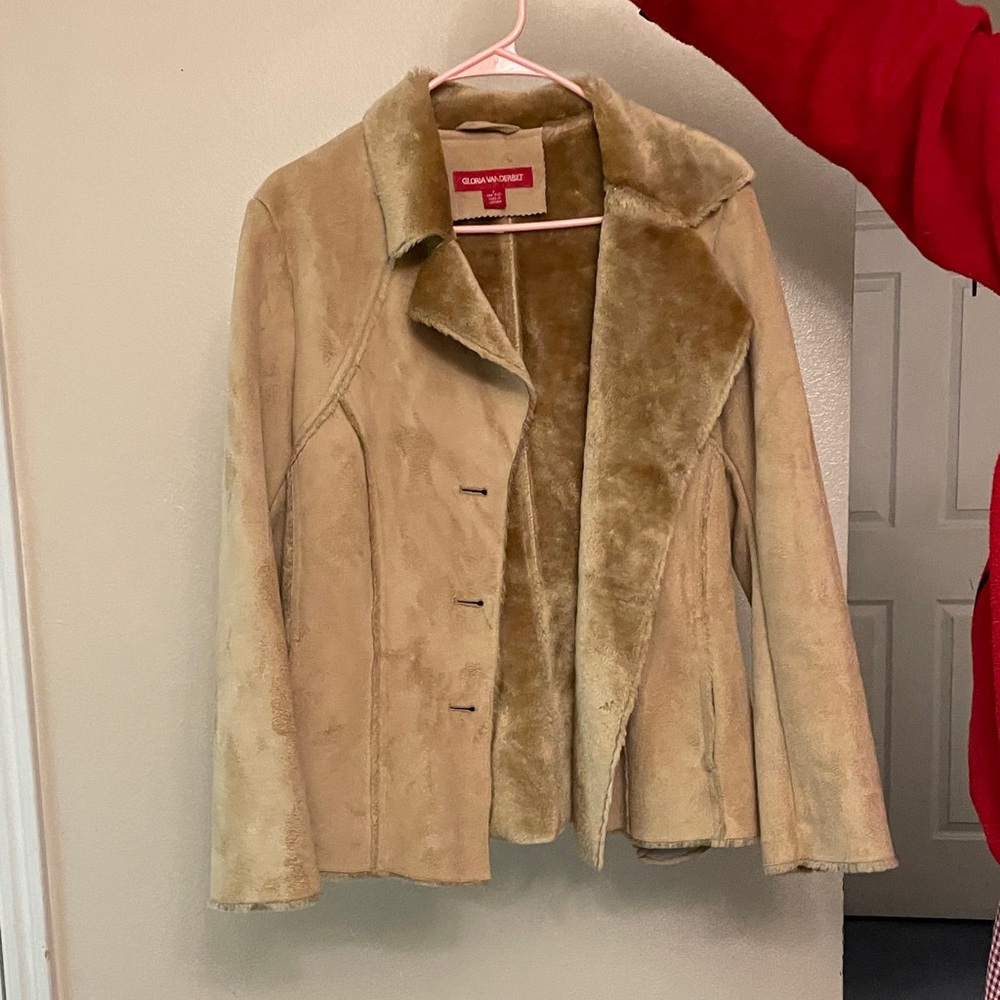 Gloria Vanderbilt Cream Suede Jacket